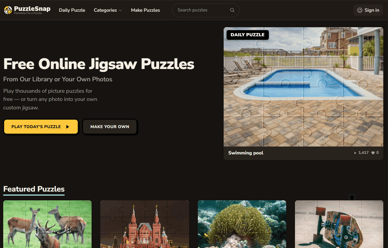 Solving a jigsaw puzzle on a phone