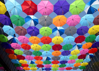 Floating umbrellas jigsaw puzzle