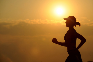 Running girl silhouette jigsaw puzzle
