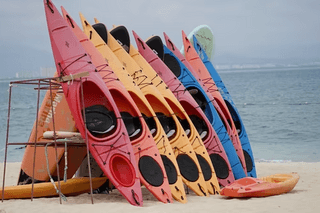 Kayaks on a Tropical Sandy Beach jigsaw puzzle