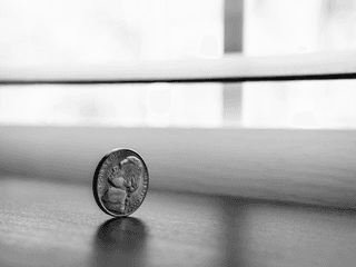 Black and white coin jigsaw puzzle