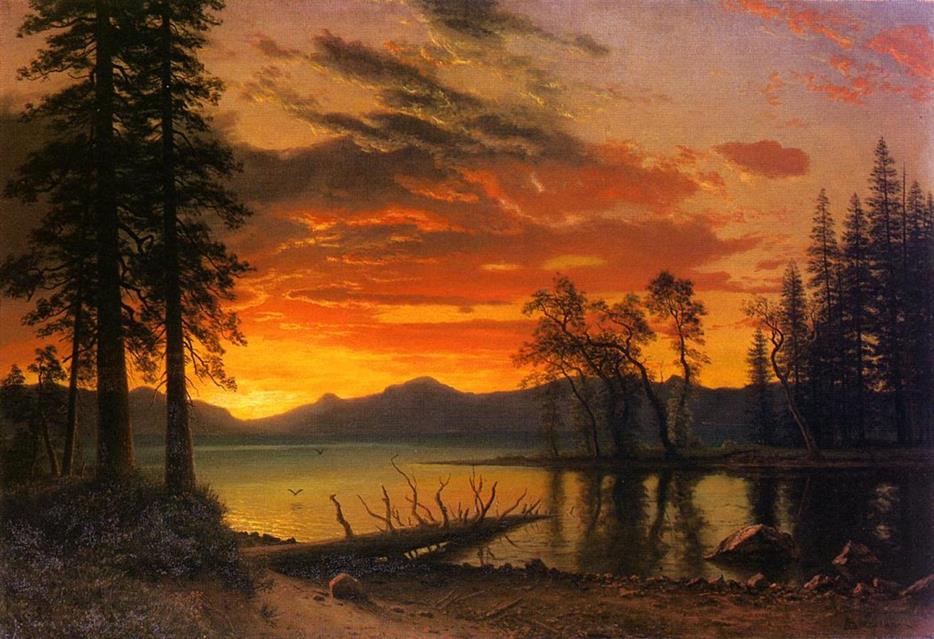 Bierstadt Albert Sunset Over The River jigsaw puzzle