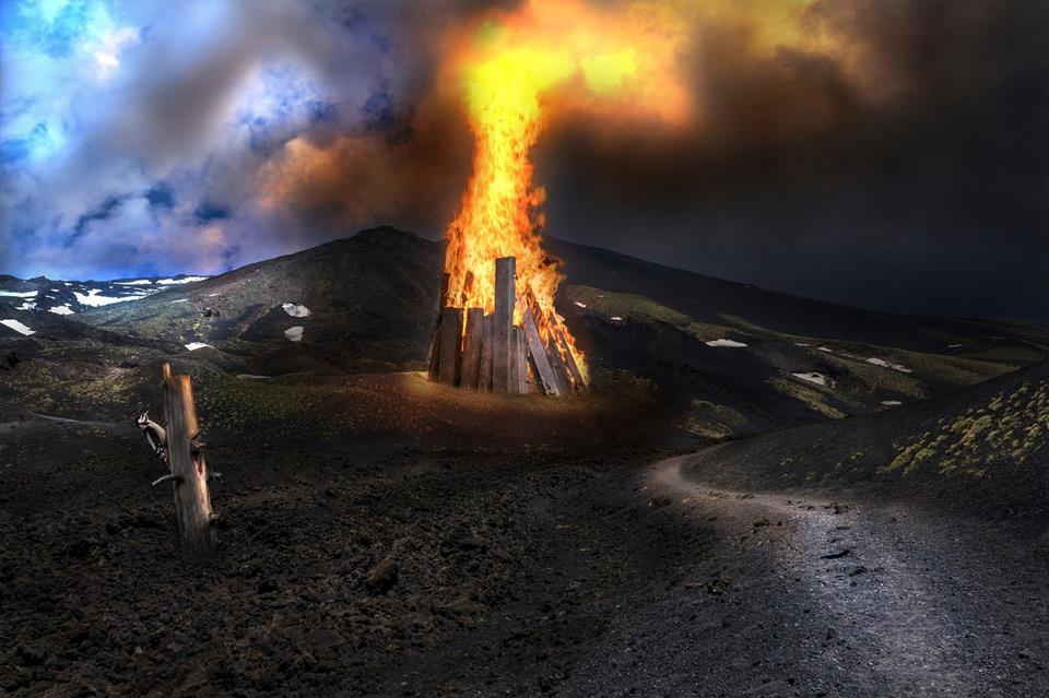 Bonfire On Mountain jigsaw puzzle