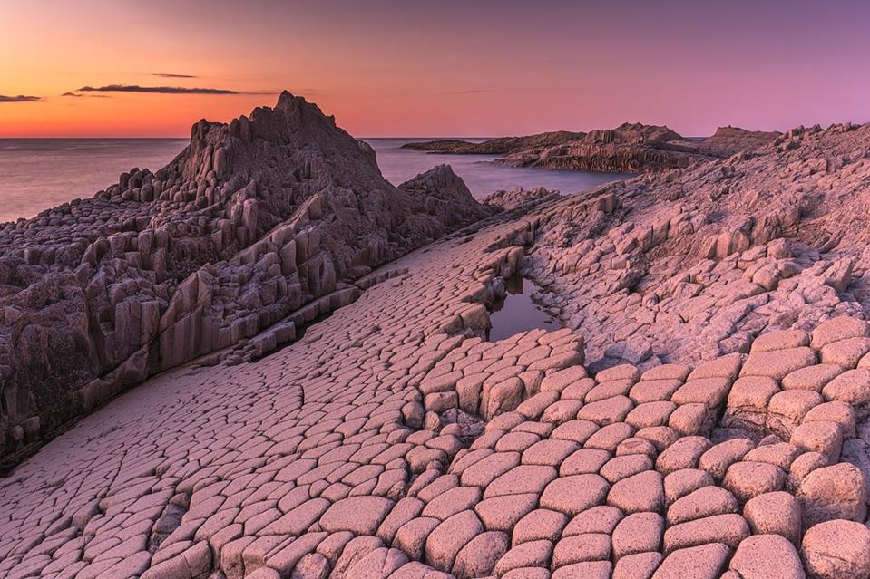 Columnar Basalt After Sunset jigsaw puzzle