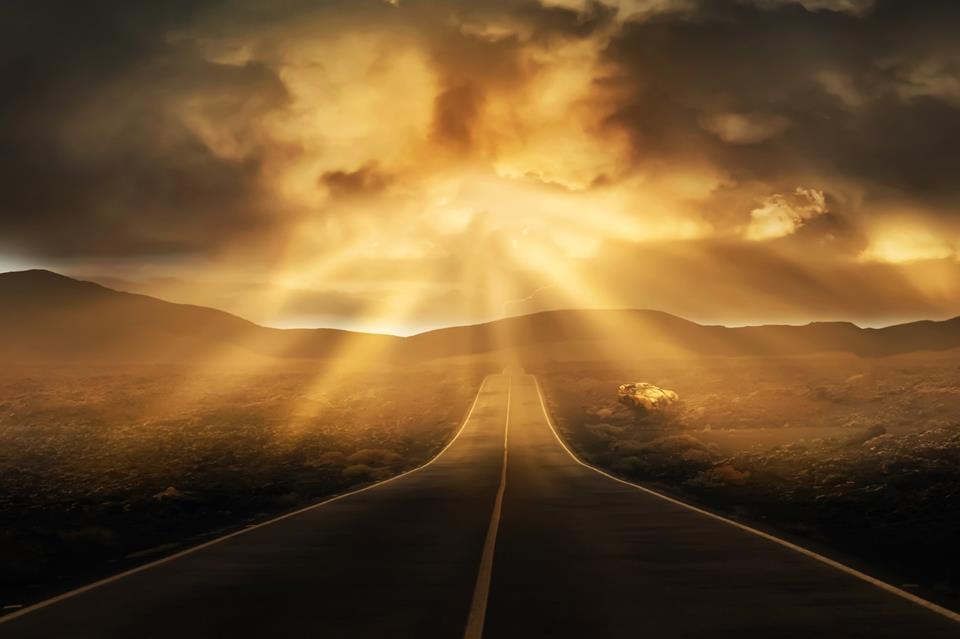 Golden Sunset Road jigsaw puzzle