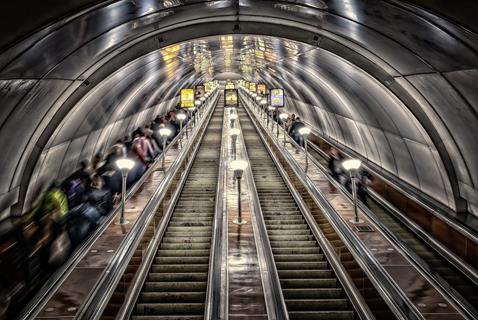 St Petersburg Metro Escalators jigsaw puzzle
