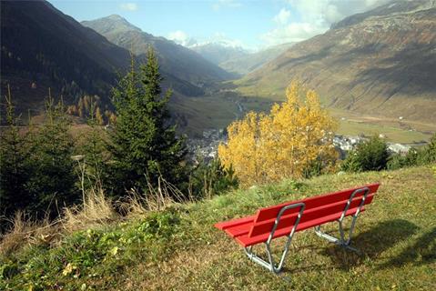 A Red Park Bench jigsaw puzzle