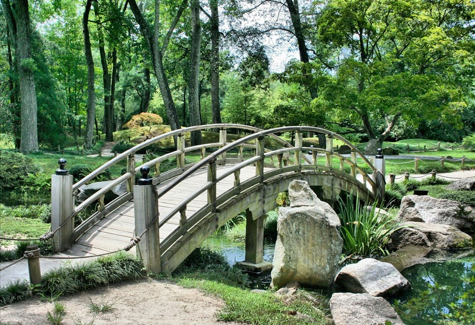 Wooden Bridge On A Garden jigsaw puzzle