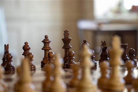 Chess game board jigsaw puzzle