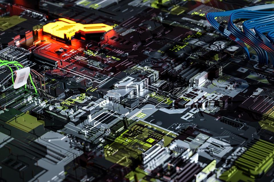 Motherboard With Blue Cables jigsaw puzzle