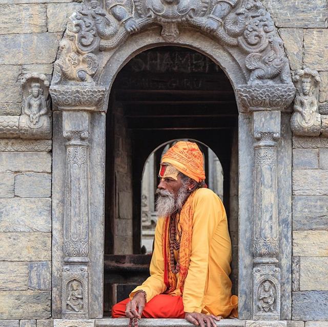 Sadhu Sitting Inside Pandra Shivalaya jigsaw puzzle