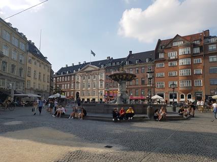 Crowded spot at Caritas fountain jigsaw puzzle