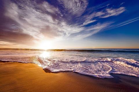 Orange Blue Beach Waves jigsaw puzzle