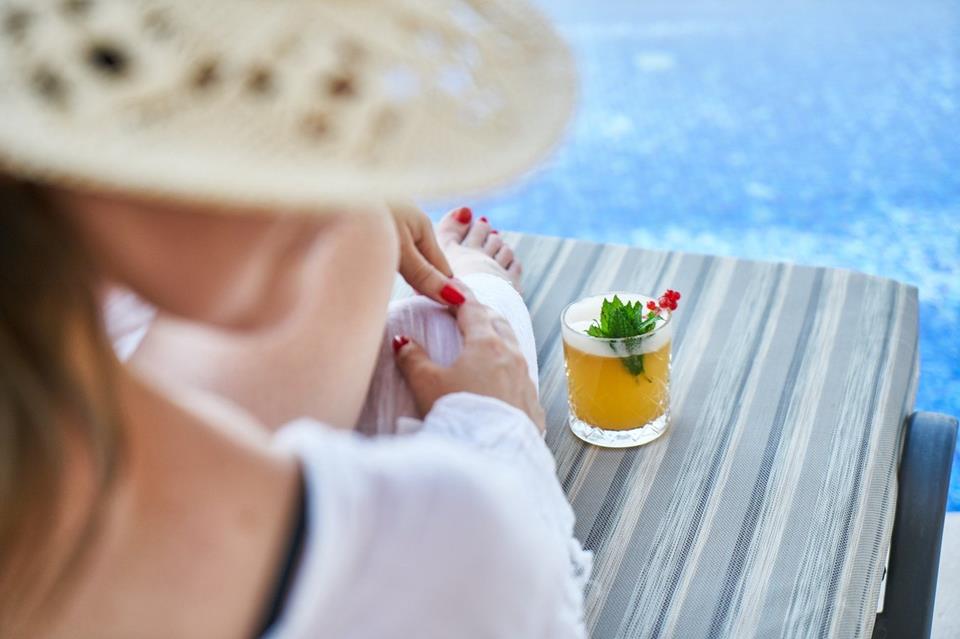 Woman By The Pool With Cocktail jigsaw puzzle