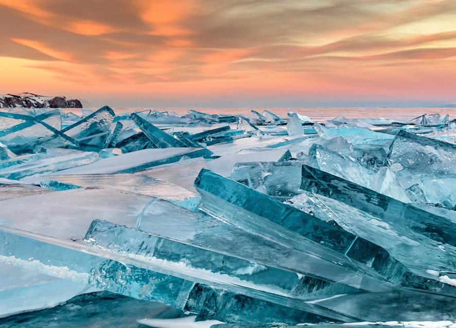 Baikal Ice On Sunset jigsaw puzzle