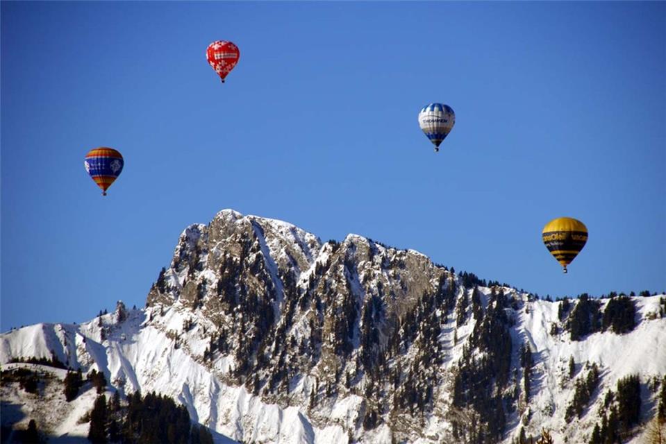 Four Air Balloons And A Mountain jigsaw puzzle