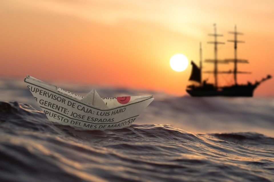 Paper Boat and A Silhouette Of A Ship jigsaw puzzle