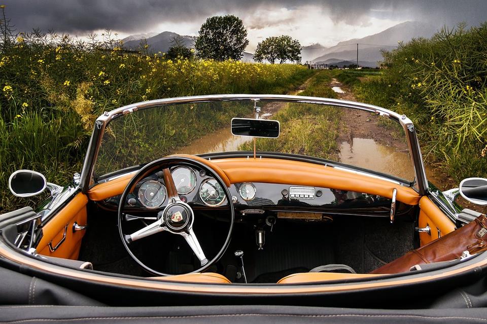 Orange Vintage Car jigsaw puzzle