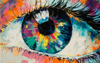 a painting of a colorful background jigsaw puzzle