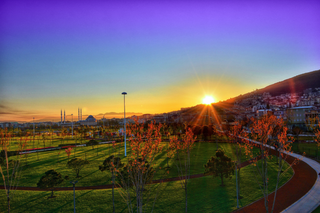 a sunset over a fence jigsaw puzzle