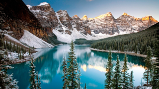 a lake with a mountain in the background jigsaw puzzle