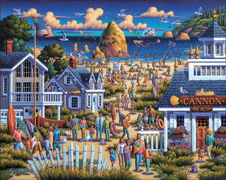 a group of people in front of a building jigsaw puzzle