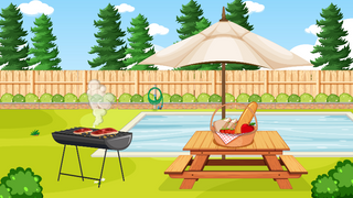 a green tent on a table jigsaw puzzle