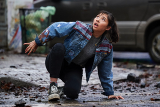 a little girl walking down the street jigsaw puzzle