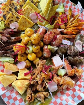 a pile of food on a table jigsaw puzzle