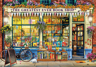 a bicycle parked in front of a store jigsaw puzzle