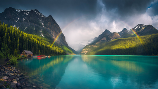a body of water with a mountain in the background jigsaw puzzle