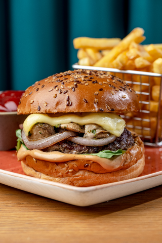 a sandwich sitting on top of a table jigsaw puzzle