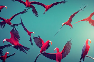 a flock of seagulls flying in the air jigsaw puzzle