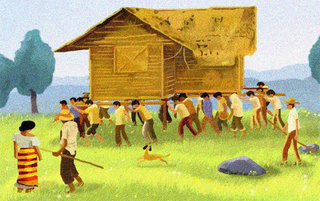 a group of people that are standing in the grass jigsaw puzzle