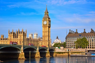 a large clock tower towering over the city of london with Big Ben in the background jigsaw puzzle
