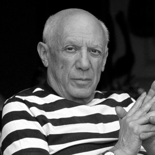 Pablo Picasso holding a phone jigsaw puzzle